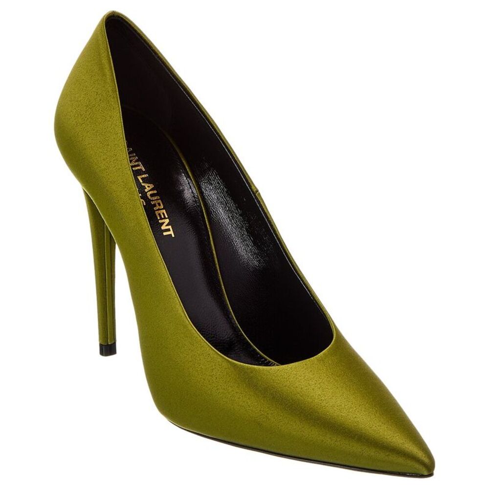 Saint Laurent Monceau 110 Satin Pump, Green